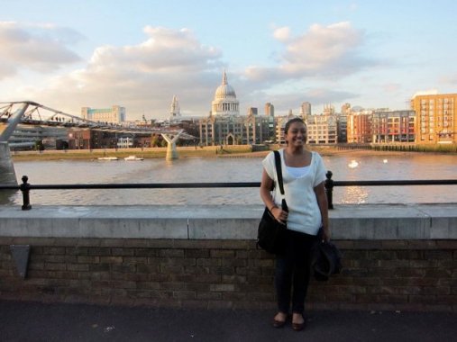 Standing in front of the Millennium Bridge and St. Paul's! 